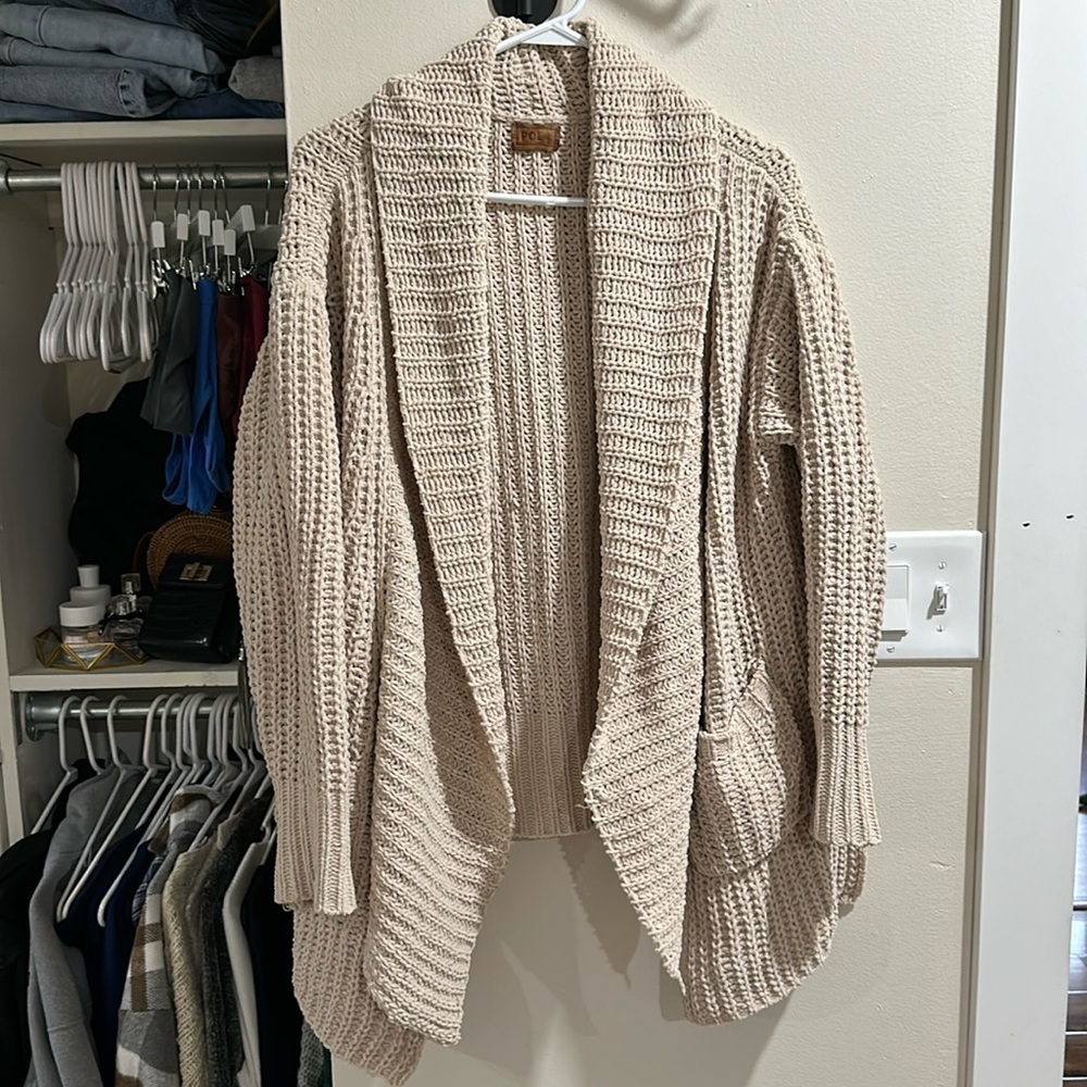 oversized chenille cardigan